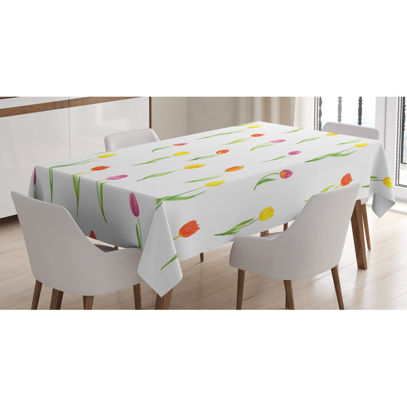 Flower Dining Room Kitchen Tablecloth, 84" L x 60" W