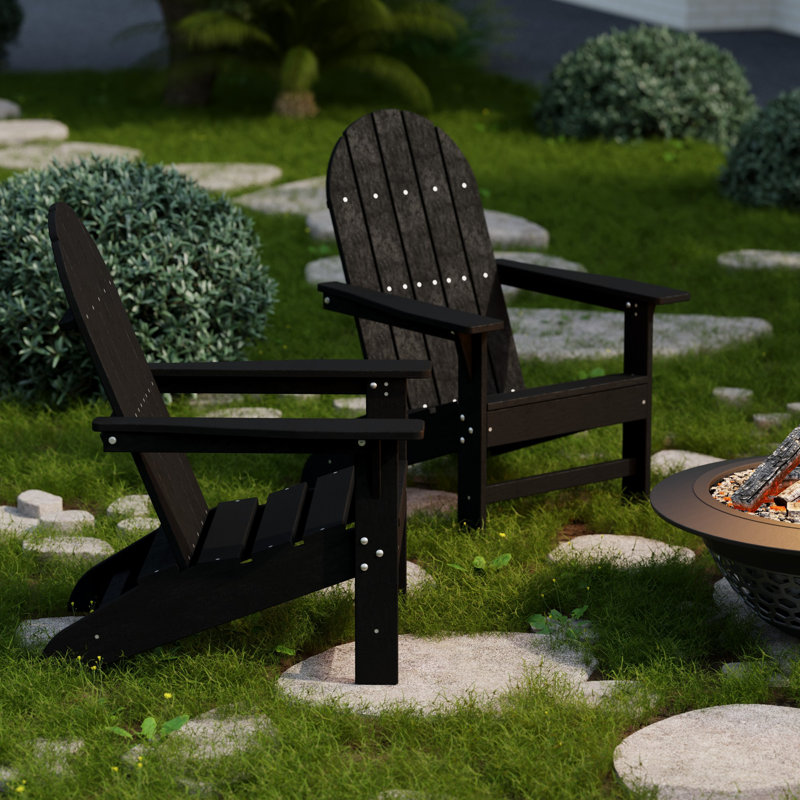 Freedom 4-Piece Traditional Adirondack Conversation Set, Black