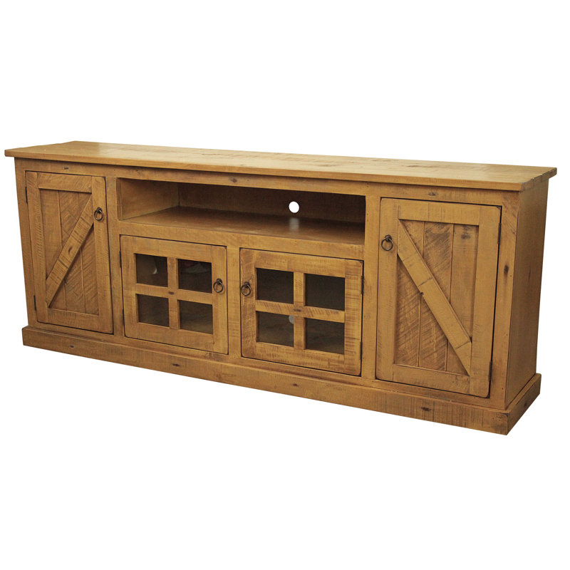 Astoria Unfinished TV Stand for TVs up to 78", Rustic Yellow
