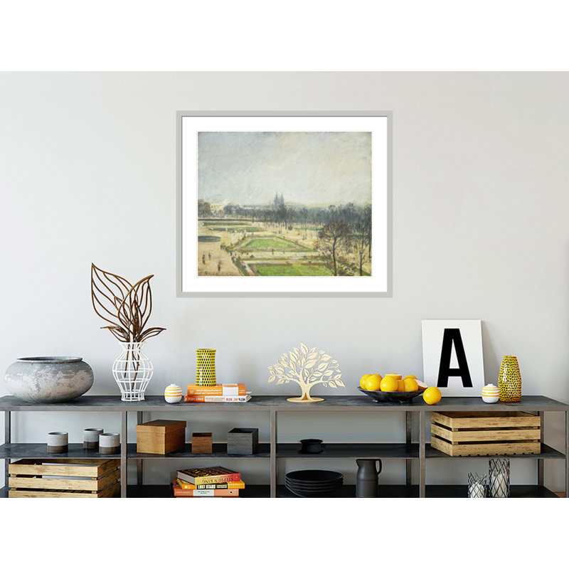 «The Tuileries Ponds Mist» par Camille Pissarro, impression giclée sur cadre, 33.5" H x 38.82" W
