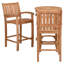 Ensemble bistro en teck avec table de bar ronde et tabourets Abacho avec accoudoirs-109481022-109481021