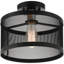 Plafonnier semi-encastré 1 lumière avec abat-jour en maille inoxydable-973907897