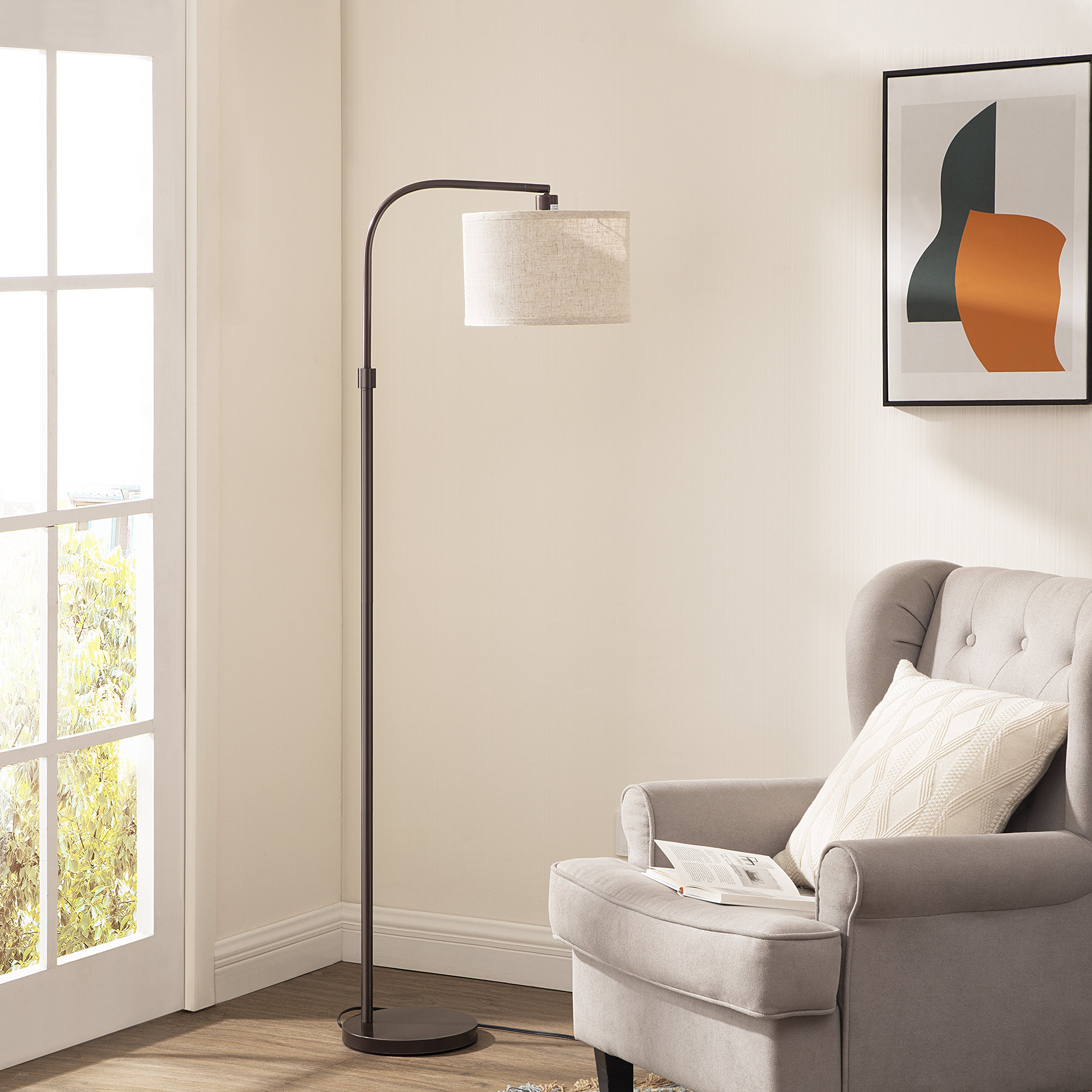 Three Posts™ Lach 62'' Arched/Arc Floor Lamp  Reviews Wayfair