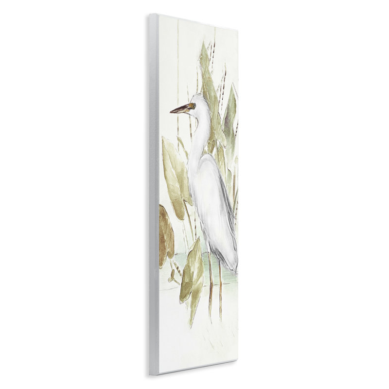 «Egret in Lake», art mural sur bois par Lanie Loreth