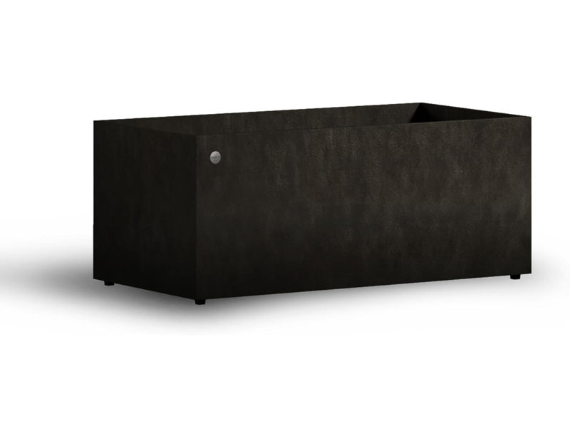 Semplito Rectangular Planter – Fiberglass Indoor/Outdoor and Weather-Resistant Large Planter, Brown Stone
