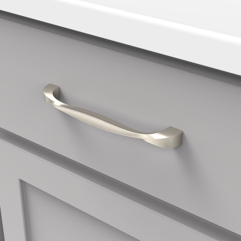 Poignée à poignée Twist Collection - Poignée d'armoire de 6 5/16 po nickel satiné - Quincaillerie transitionnelle pour tiroirs et armoires