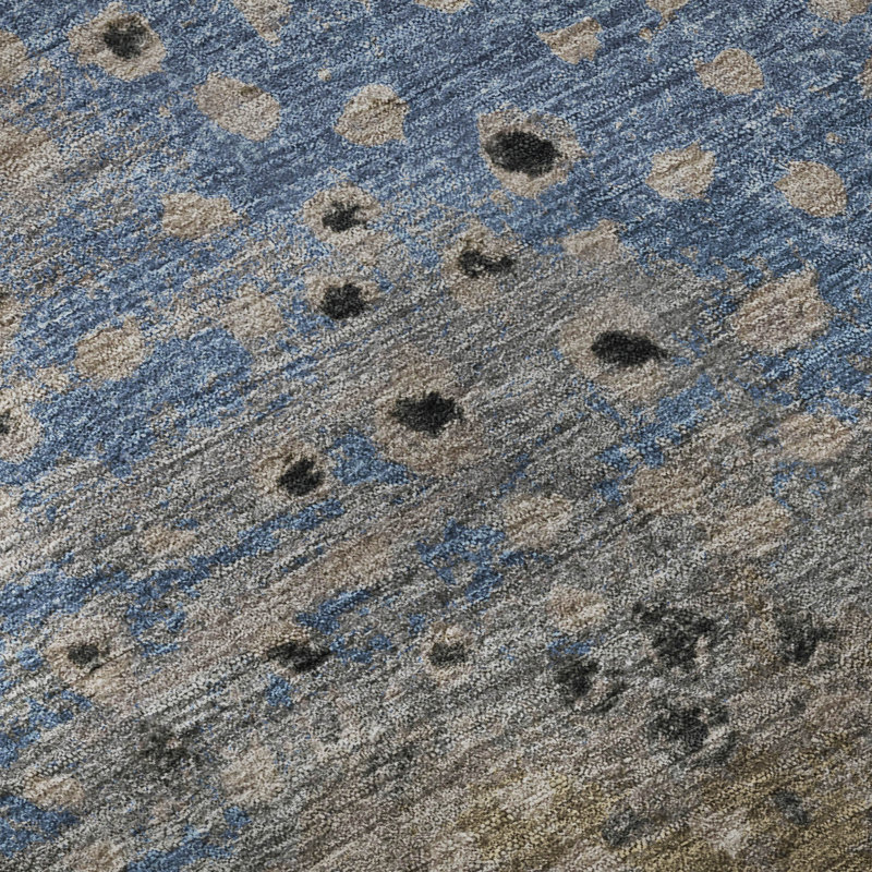 Premium Machine Washable Elize AMF1366 Dots Rug, Runner 2'3" x 7'6"