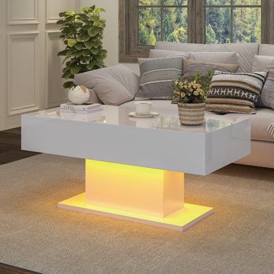 High Gloss Coffee Table with 16 Colors LED Lights