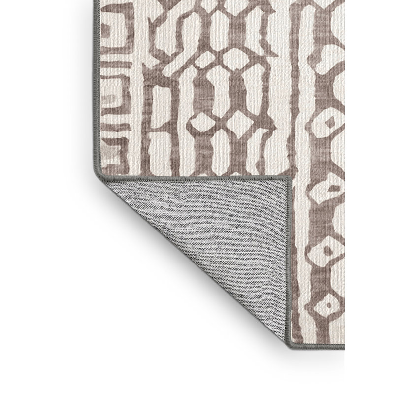 Machine Washable Gray Area Rug, Rectangle 7' x 9'