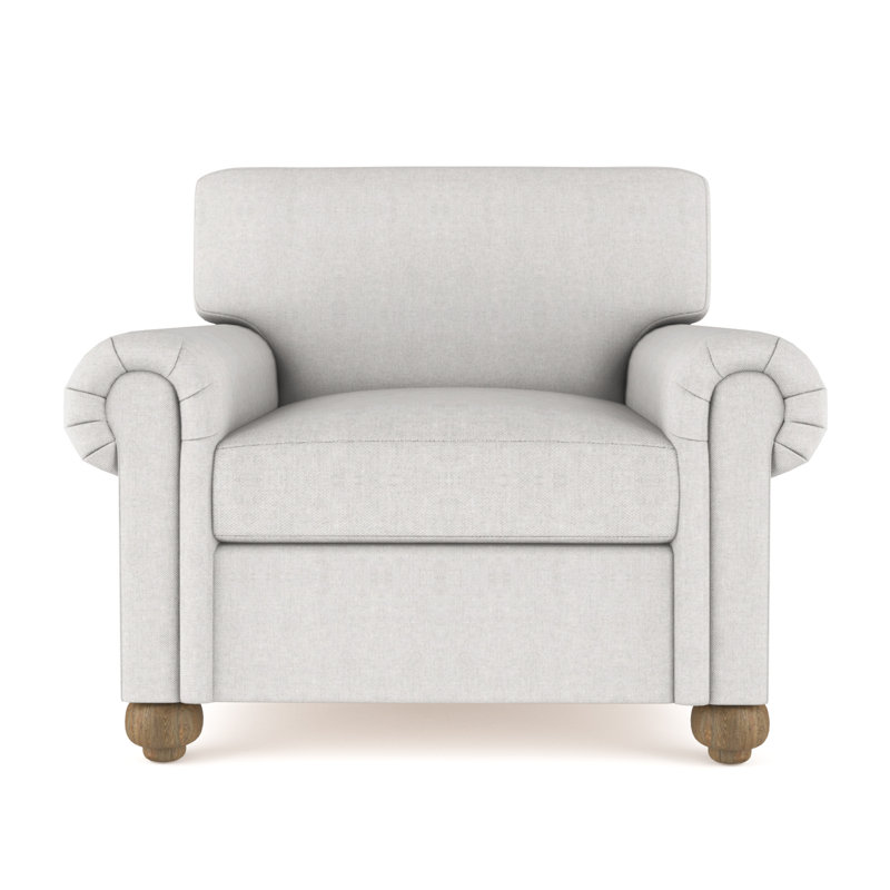 Leroy Armchair, 36" H x 41" W x 43" D, Plush Velvet Silver Streak, Ebony