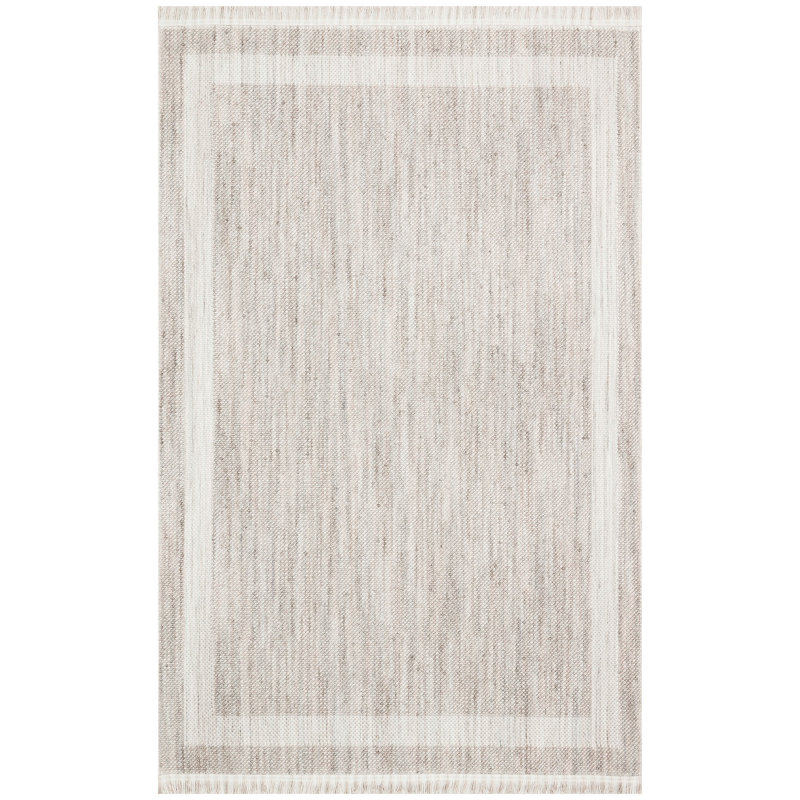 Tapis gris tissé à la machine Ullrich, Rectangle 3 pi 11 po x 5 pi 11 po