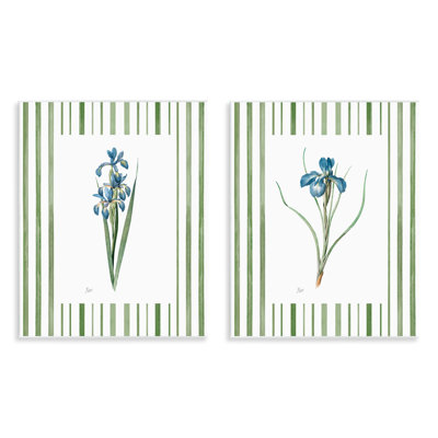 Ensemble de 2 plaques murales Iris et rayures, design par Nan