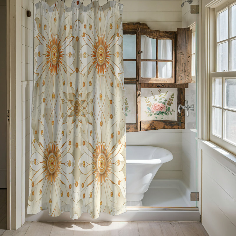 Rideau de douche Retro Mosaic, H 74 po x l 71 po