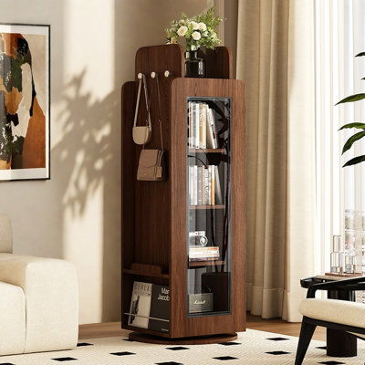 Bibliothèque rotative en bois massif