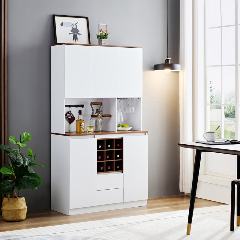 Armoire à vin Farmhouse Coffee Bar, 68,89 po avec rangement