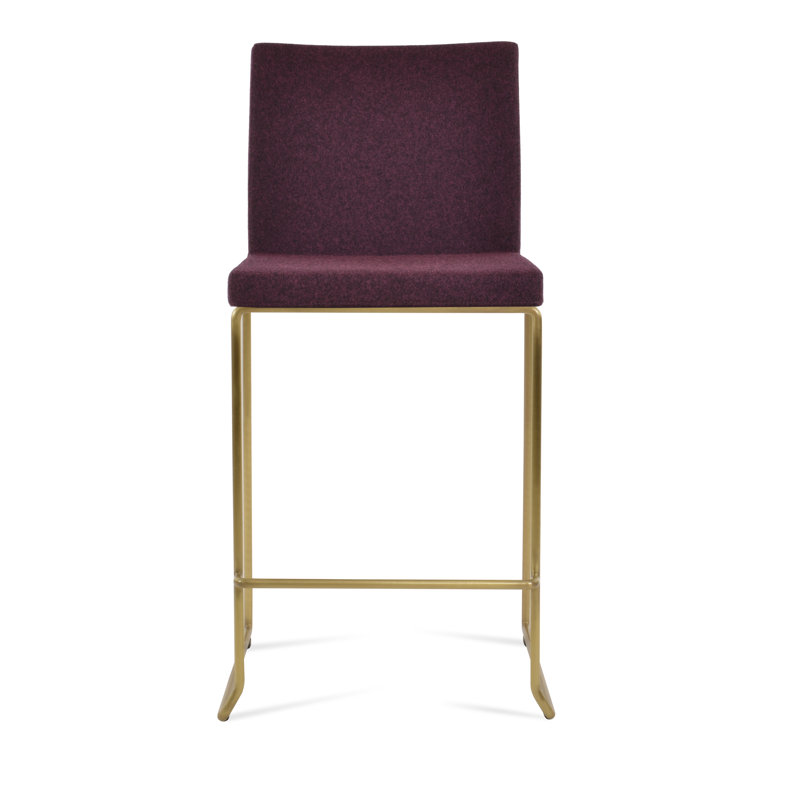 Tabouret de bar et de comptoir empilable en laine Aria, Tabouret de bar (siège d'une hauteur de 29 po), Marron profond
