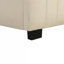 Lit plateforme tapissier simple en velours avec lit gigogne simple, beige