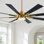 Ventilateur de plafond 60 po à 8 pales avec moulin à vent de ferme moderne avec 60 lumières DEL et télécommande