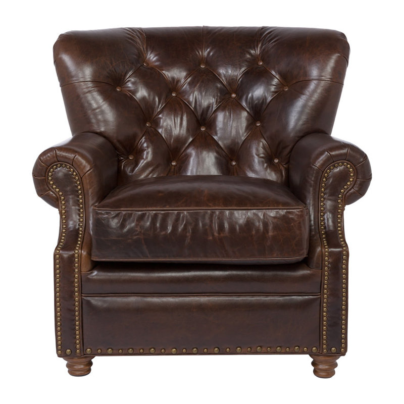 Chaise avec accoudoirs en cuir Elliot