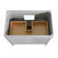 Collection ANDREA - Meuble-lavabo simple encastrable 36 po gris pâle / vert-blanc-pin avec plateau en marbre de Carrare -1032535518-1032535516