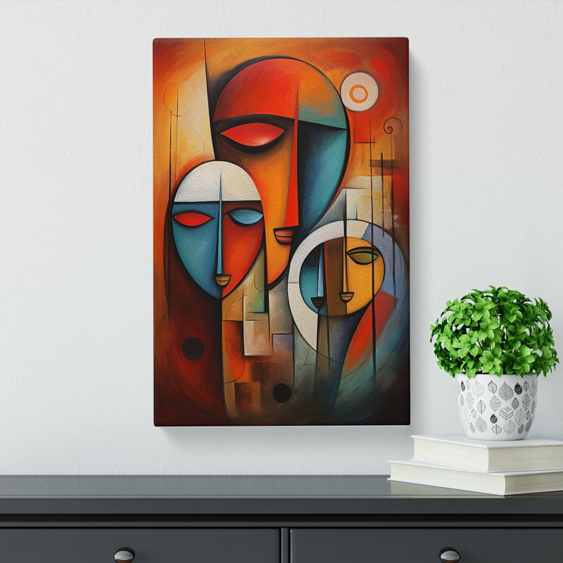 Loving Family Abstract Art - Wrapped Canvas, 76cm H x 50cm W x 3cm D