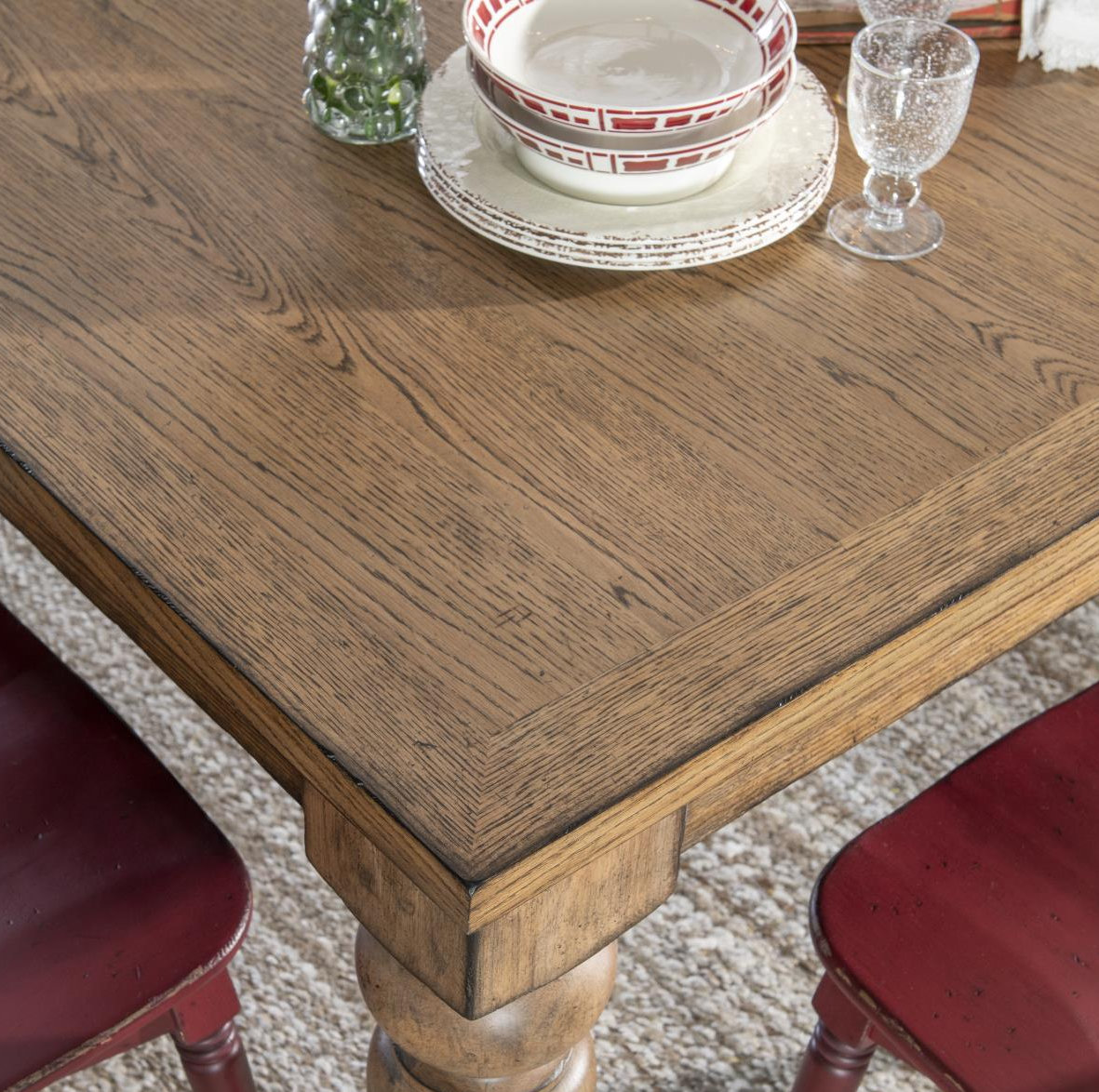 Country Living Oak Dining Table, Brown, 30"H x 72"L x 40"W