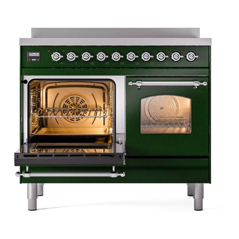 ILVE Nostalgie II 40 in Induction Range, Emerald Green/Chrome