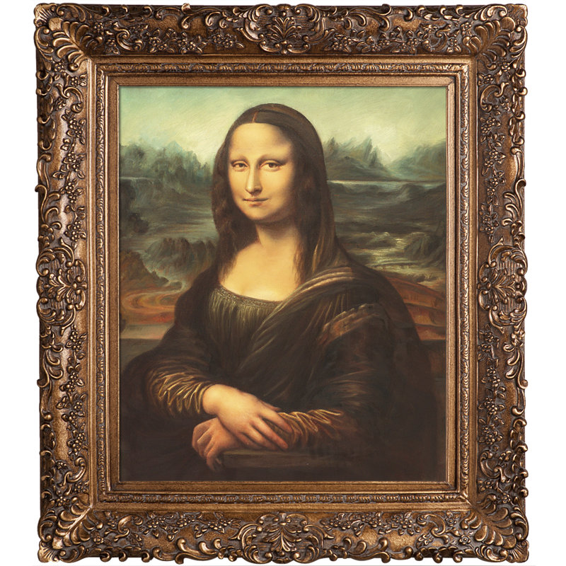 «Mona Lisa» par Leonardo Da Vinci, reproduction d'art sur toile tendue, H 33,5 po x l 29,5 po x P 2 po, Encadrement doré