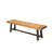 Of 2 Outdoor Benches, Brown Metal & Wood, Modern Industrial Look With Slat Panel Design Bench 2, Rustic Frame, Wood