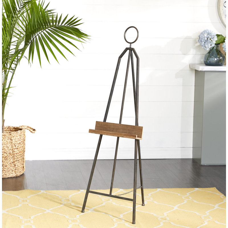 Golnar Black Metal Large Free Standing Adjustable Display Stand Easel, 66.25" H x 21" W x 19.13" D