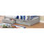 Lit superposé simple au-dessus de simple avec deux tiroirs et échelle attachée, blanc-1510068996