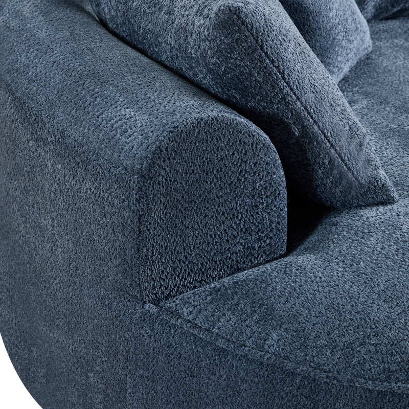 Boneless 124.5" Curved Modular Sectional Sofa, Large L-shaped Floor Couch, No Assembly Required & Boxed Delivery,easy-clean, Includes 4 Pillows,modern Design