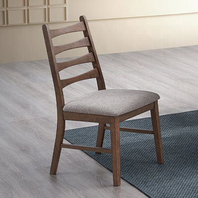Ensemble de 2 chaises de salle à manger au fini noyer, siège rembourré en bois massif durable pour salle à manger moderne et rustique