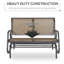 Banc oscillant pour 2 personnes, causeuse double à bascule de patio avec structure en acier thermolaqué pour porche de jardin-978322977