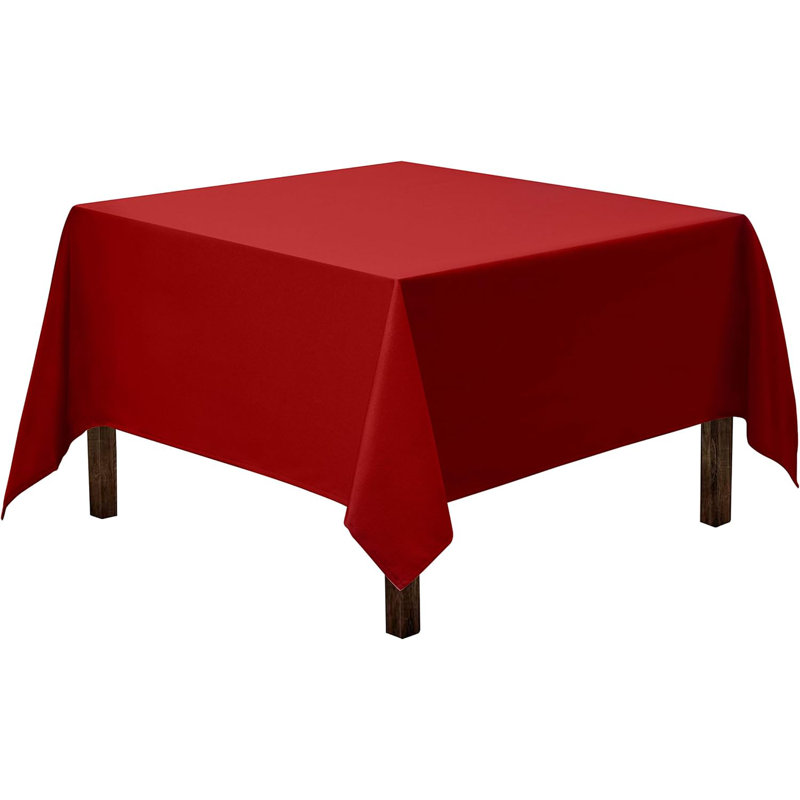 Amilliana Square No Pattern Polyester Tablecloth, 85" Square, Red