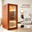 Sauna infrarouge lointain 1 personne en bois d'okoumé africain – Sauna sec intérieur 1020 W 110 V avec panneaux en graphène, chauffe-pieds, chromothérapie et haut-parleurs Bluetooth