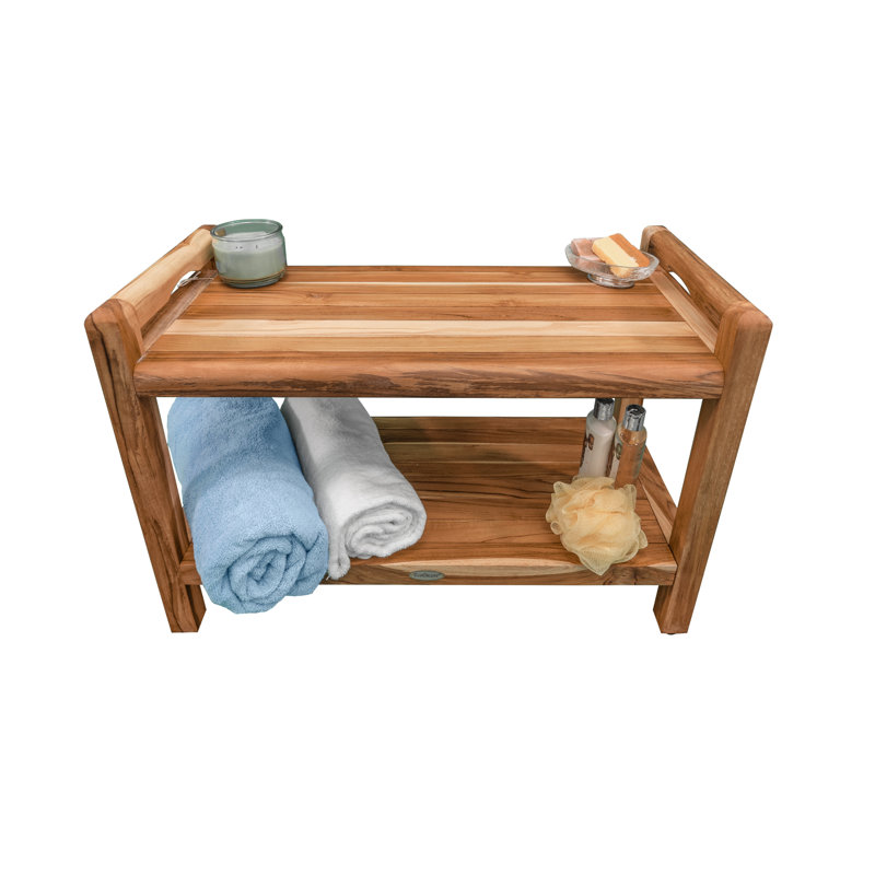 Earthy Teak Classic Teak Shower Bench, 21" H x 29" W x 14" D