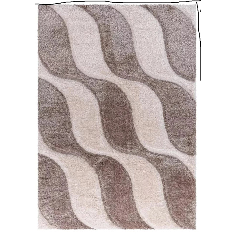 Geometric Shag Area Rug, Rectangle 80 x 150 cm