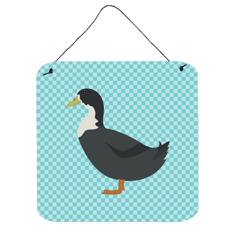 Décoration murale damier suédois canard, Bleu