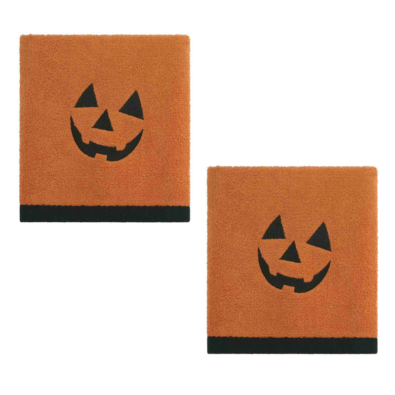  Jack-O-Lantern Halloween 2-Pack Hand Towels