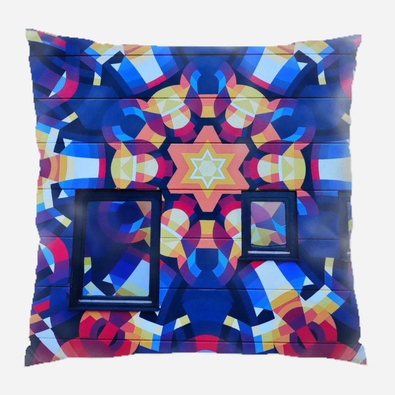 Art Geometric Microsuede Reversible Throw Pillow
