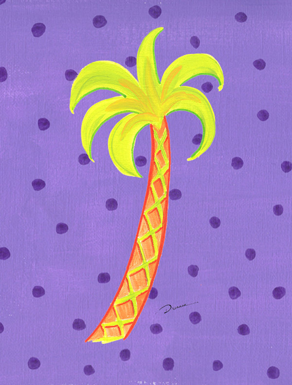 Drapeau de jardin 2 côtés palmier tree, Mauve