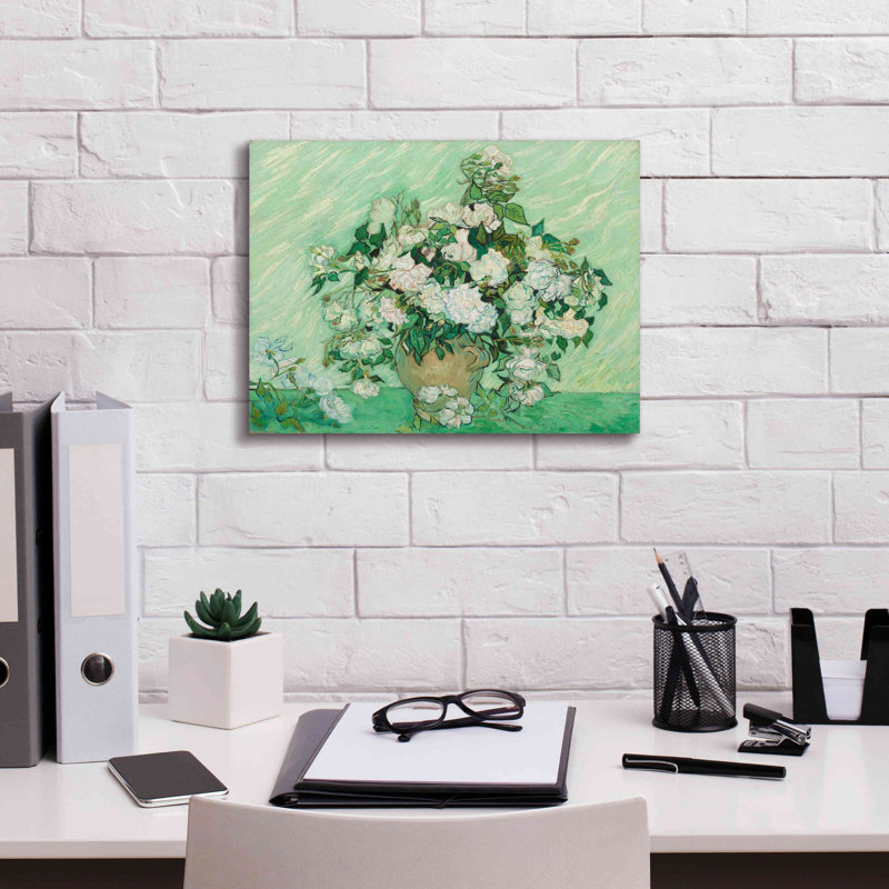 «Roses» par Vincent Van Gogh, estampe numérique sur toile, H 12 po x l 16 po x P 0,75 po