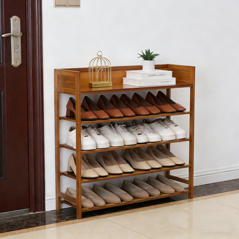 Bamboo Shoe Rack Storage Rack - Shelf Units For Entrances, Corridors, And Wardrobes, 30.7" H x 31.5" W x 10.6" D