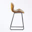 Tabouret de bar 2 pièces en cuir synthétique avec pieds et repose-pieds en métal-106402467