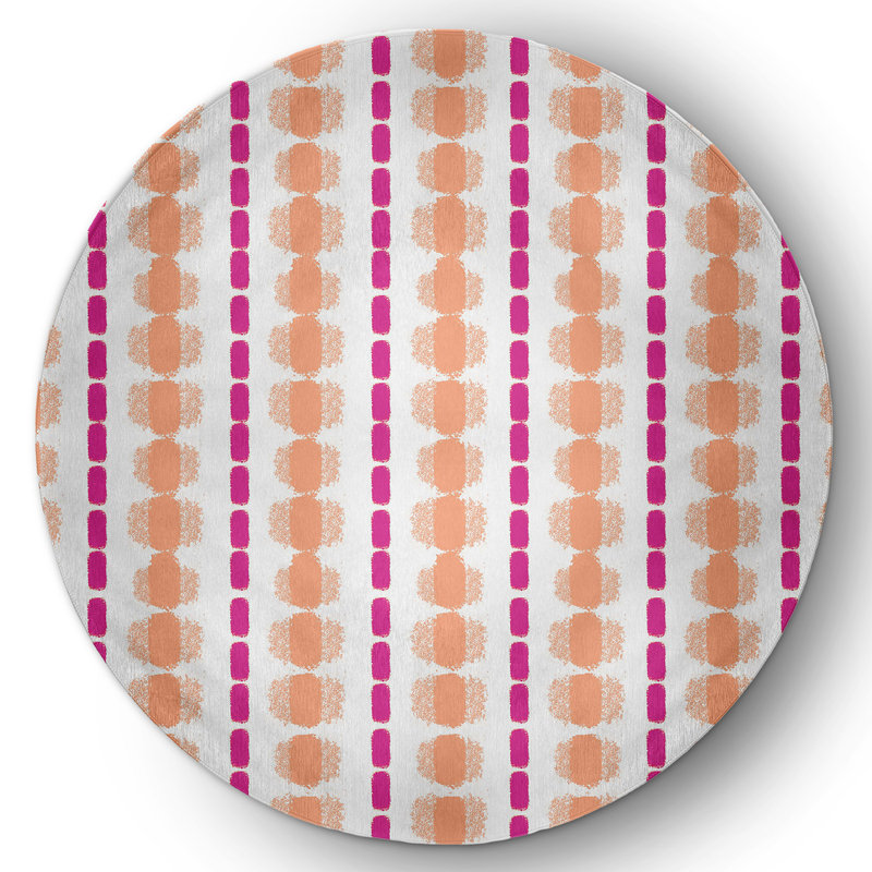 Ludde Chenille Striped Indoor Rug, Round 5'