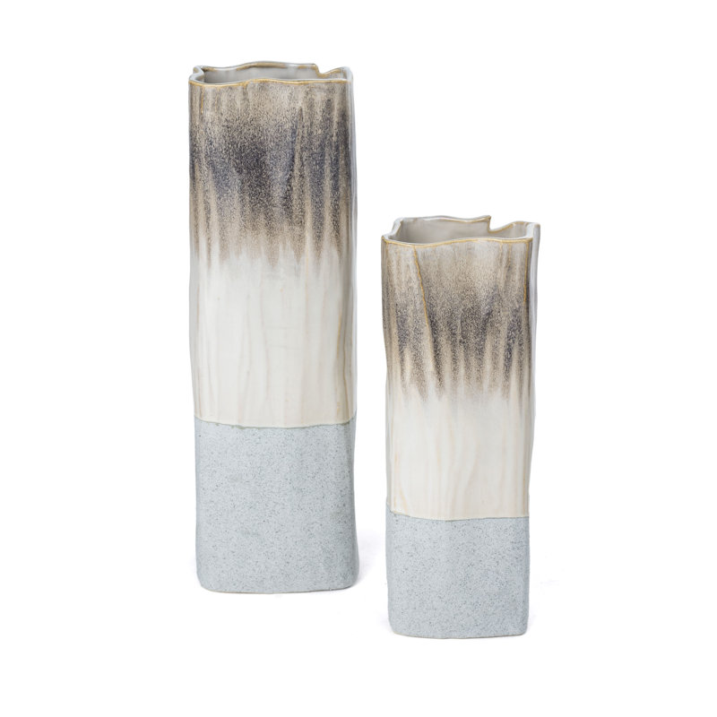 Stathis Handmade Ceramic Table Vase, 12" H x 5" W x 4" D