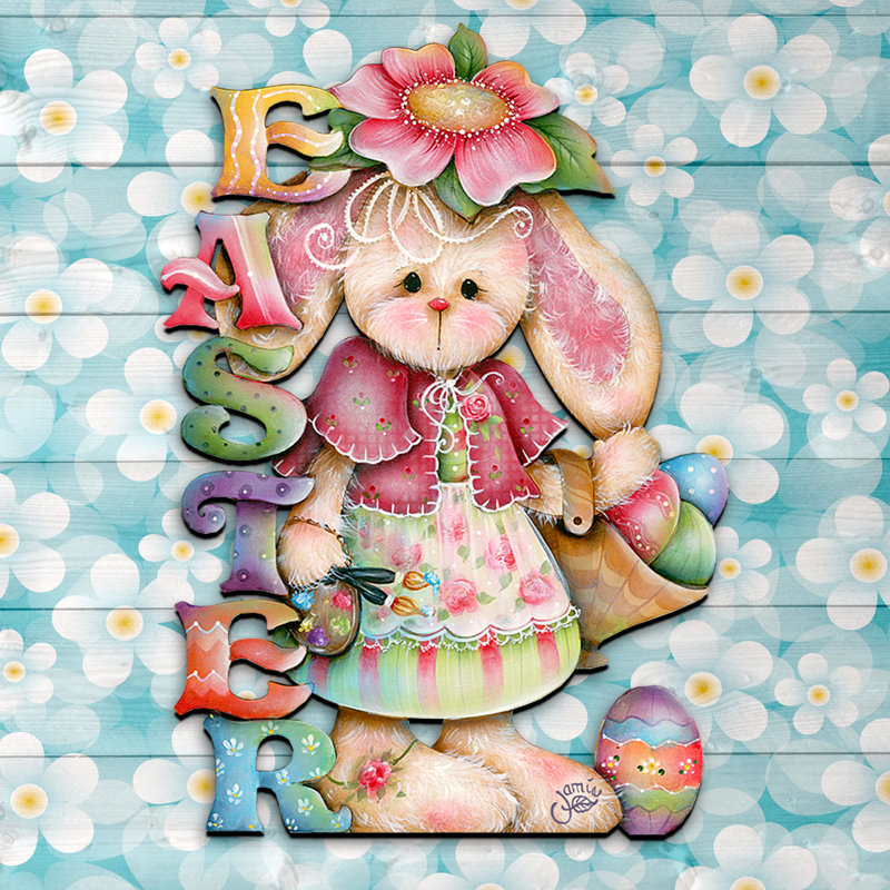 The Easter Bunny Wooden Door Hanger