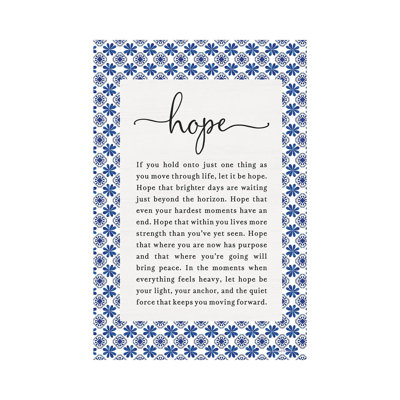 Hope 1 Piece Wall Art on Canvas