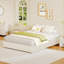 Base de lit basse sans tête de lit, lit plateforme tapissier en tissu épais, aucun sommier tapissier requis-1767863513-1767863507